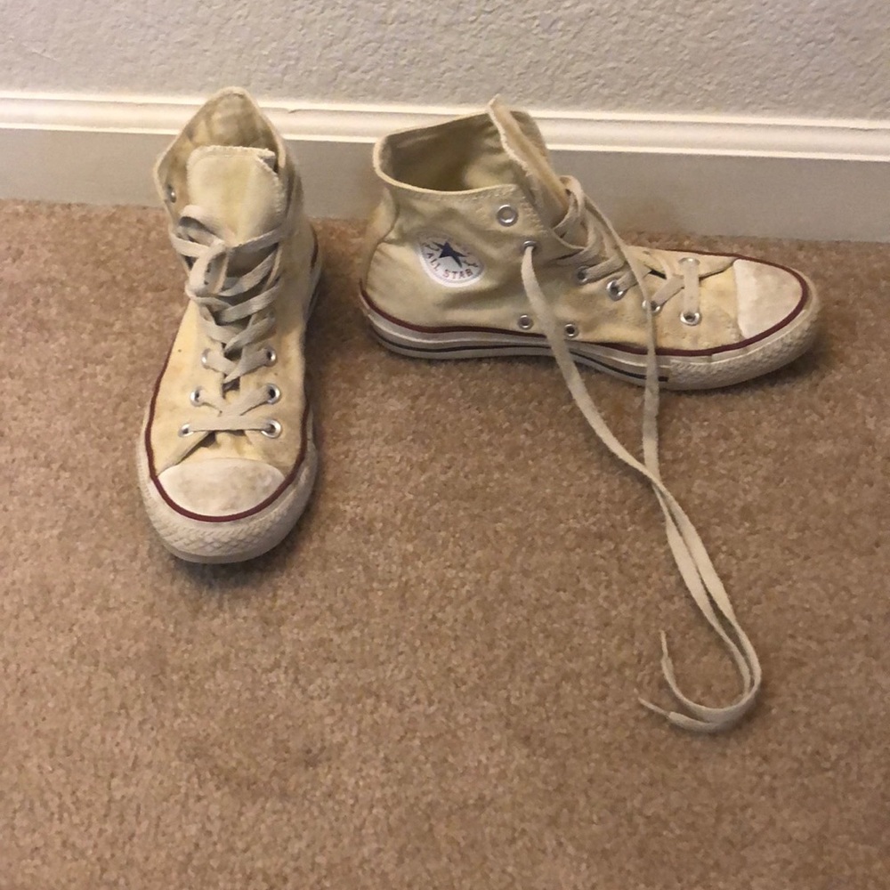 Converse High Tops in Light Yellow